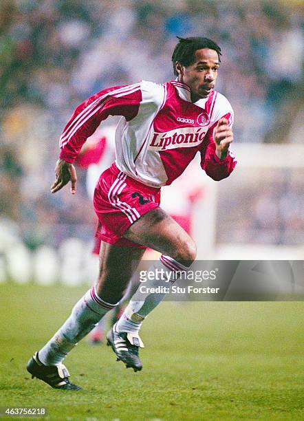 Monaco forward Thierry Henry in action during a UEFA Cup Quarter Final 1st leg match between Newcastle United and Monaco at St James' Park on March...