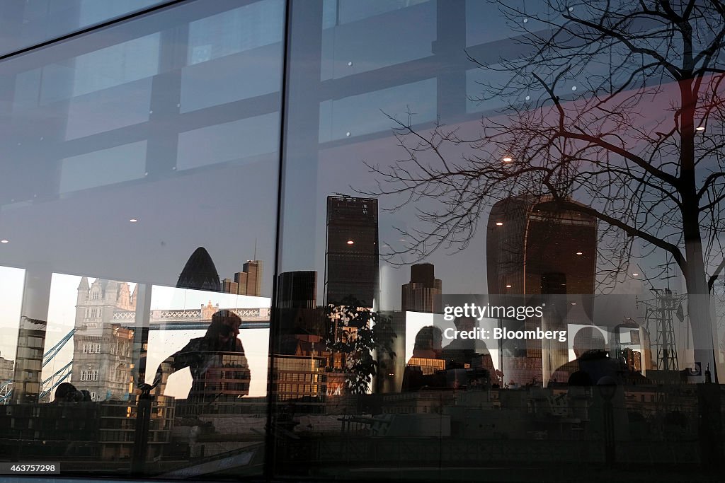 Skyscrapers In The City Of London As FTSE 100 Inches Toward Record