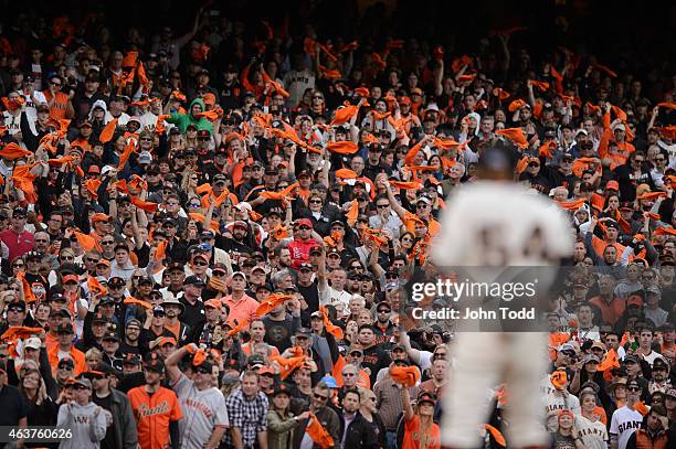 Sergio Romo of the San Francisco Giants pitches during Game 3 of the NLCS against the St. Louis Cardinals at AT&T Park on Tuesday, October 14, 2014...