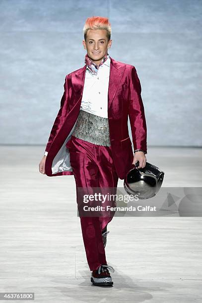 Frankie J. Grande walks the runway at the Malan Breton fashion show during Mercedes-Benz Fashion Week Fall at The Pavilion at Lincoln Center on...