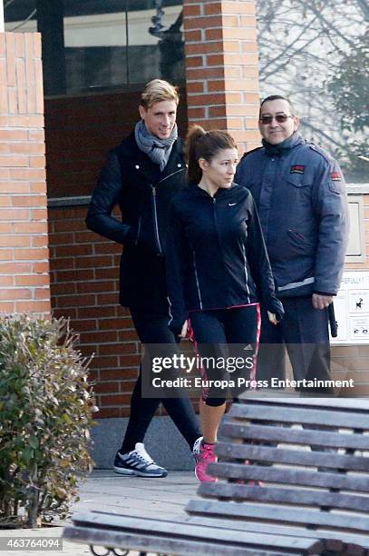 Fernando Torres and Olalla Dominguez are seen on February 12, 2015 in Madrid, Spain.