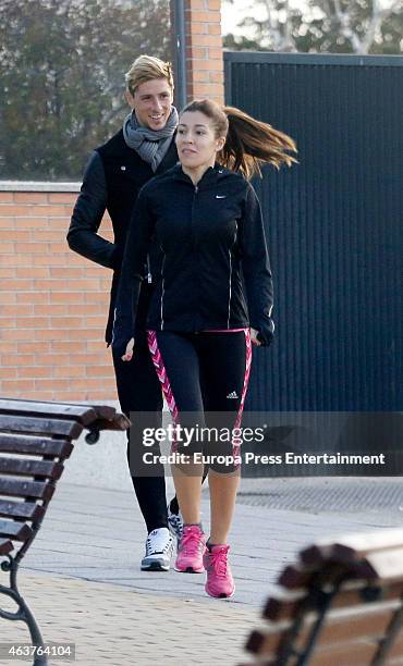 Fernando Torres and Olalla Dominguez are seen on February 12, 2015 in Madrid, Spain.