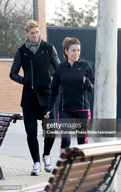 Fernando Torres and Olalla Dominguez are seen on February 12, 2015 in Madrid, Spain.