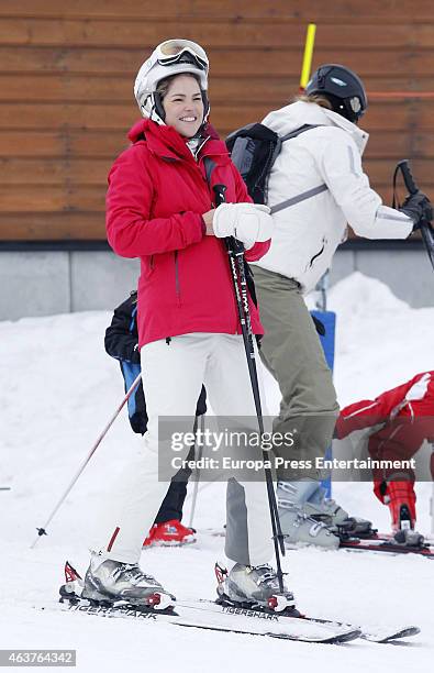 Cristina Valls-Taberner and Francisco Reynes is seen on February 14, 2015 in Baqueira Beret, Spain.