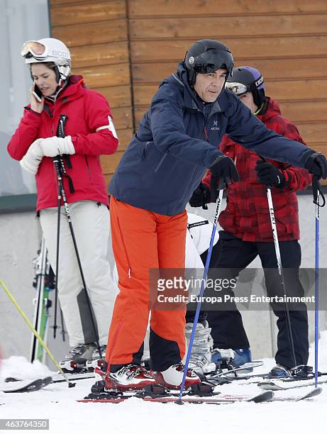 Cristina Valls-Taberner and Francisco Reynes are seen on February 14, 2015 in Baqueira Beret, Spain.