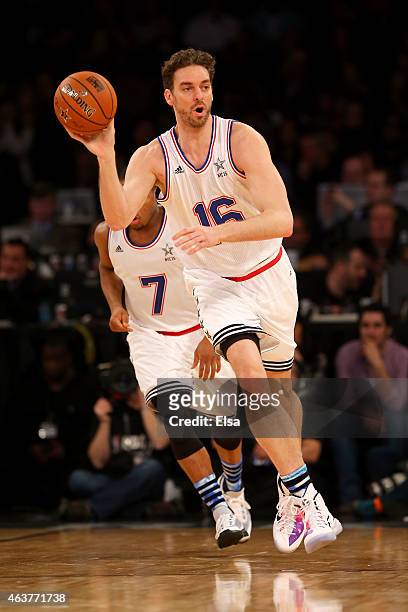 Pau Gasol of the Chicago Bulls and the Eastern Conference in action during the 2015 NBA All-Star Game at Madison Square Garden on February 15, 2015...