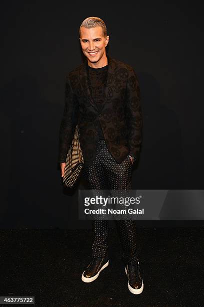 Jay Manuel backstage at the Bibhu Mohapatra fashion show during Mercedes-Benz Fashion Week Fall 2015 at The Pavilion at Lincoln Center on February...