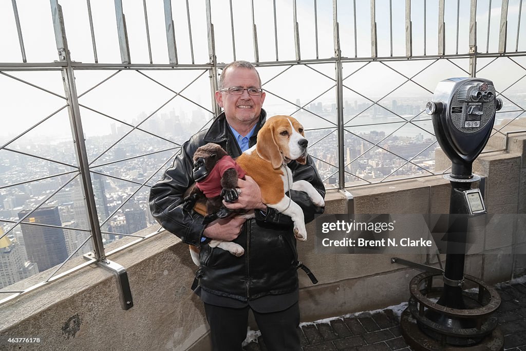 "Best In Show Winner" Miss P Of The 139th Westminster Kennel Club Dog Show Visits The Empire State Building