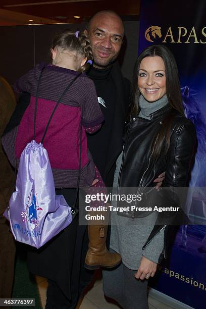 Detelf D! Soost, his wife Kate Hall and daughter Ayana attend the Apassionata VIP Reception at O2 World on January 19, 2014 in Berlin, Germany.