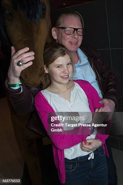 Ben Becker and his daughter Lilith attend the Apassionate VIP Reception at O2 World on January 19, 2014 in Berlin, Germany.