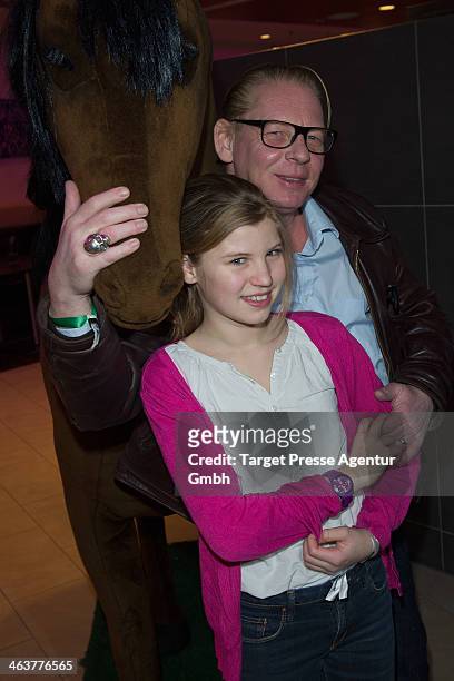Ben Becker and his daughter Lilith attend the Apassionate VIP Reception at O2 World on January 19, 2014 in Berlin, Germany.