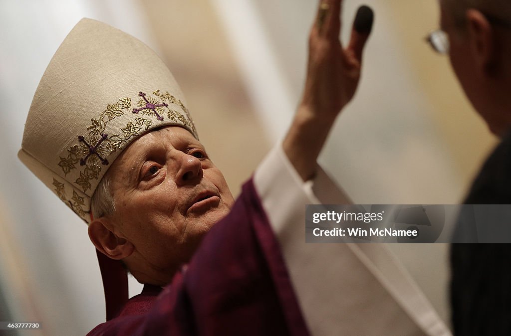 Archbishop of Washington Cardinal Wuerl Celebrates Ash Wednesday Mass At DC's Cathedral Of St. Matthew The Apostle