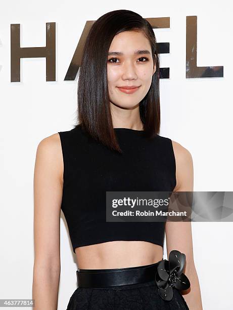 Tao Okamoto attends Michael Kors at Spring Studios on February 18, 2015 in New York City.