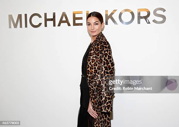 Lily Aldridge attends Michael Kors at Spring Studios on February 18, 2015 in New York City.