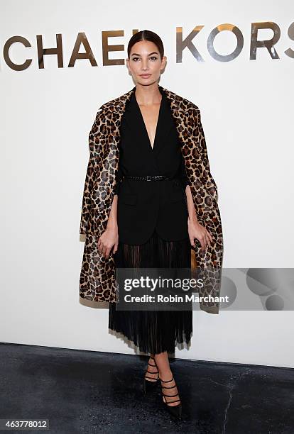 Lily Aldridge attends Michael Kors at Spring Studios on February 18, 2015 in New York City.