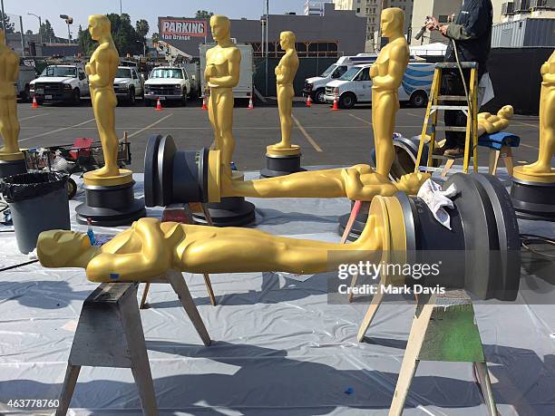 General view of atmosphere at the 87th Annual Academy Awards red carpet installation photo op held at Hollywood & Highland Center on February 18,...