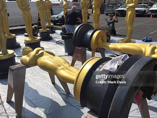 General view of atmosphere at the 87th Annual Academy Awards red carpet installation photo op held at Hollywood & Highland Center on February 18,...