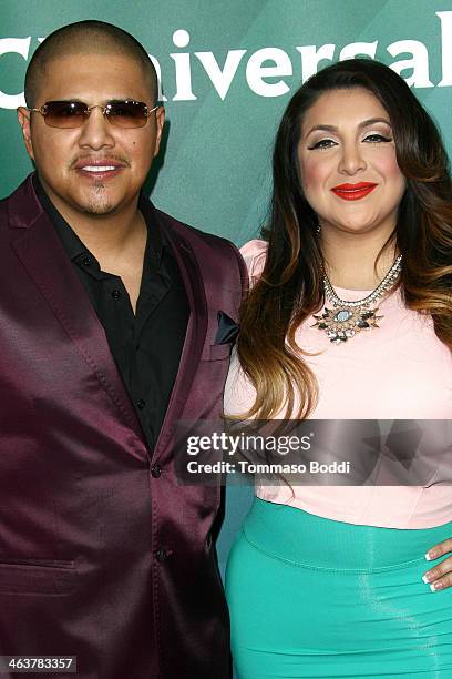 Personalities Fernando Vargas and Martha Vargas attends the NBC/Universal 2014 TCA Winter Press Tour at The Langham Huntington Hotel and Spa on...