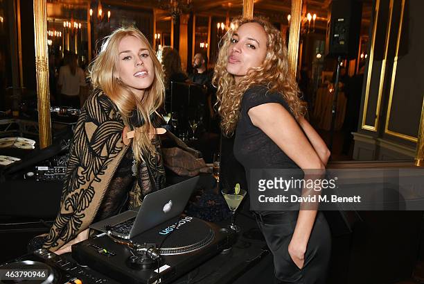 Mary Charteris and Phoebe Collings-James attend the launch of Premier Model Management founder Carole White's autobiography "Have I Said Too Much?:...