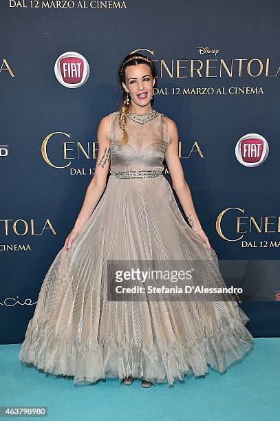 Alessia Fabiani attends "Cinderella" Screening held at Cinema Odeon on February 18, 2015 in Milan, Italy.