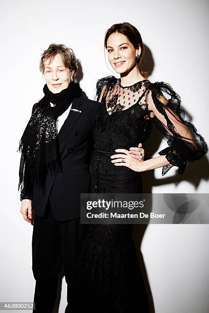 Costume Designer Milena Canonero and actress Michelle Monaghan pose for a portrait at the 17th Costume Designers Guild Awards with presenting sponsor...