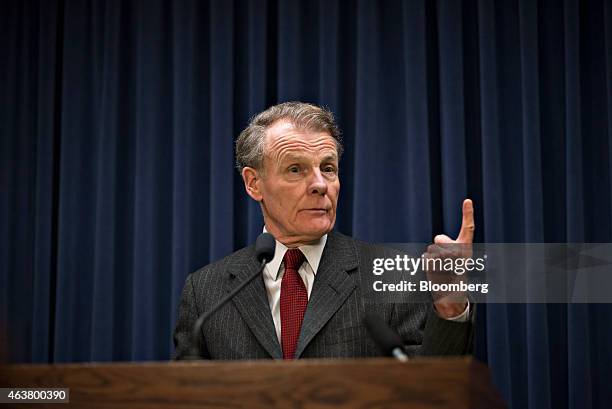 Michael Madigan, speaker of the Illinois House of Representatives and chairman of the Democratic Party of Illinois, speaks during a press conference...