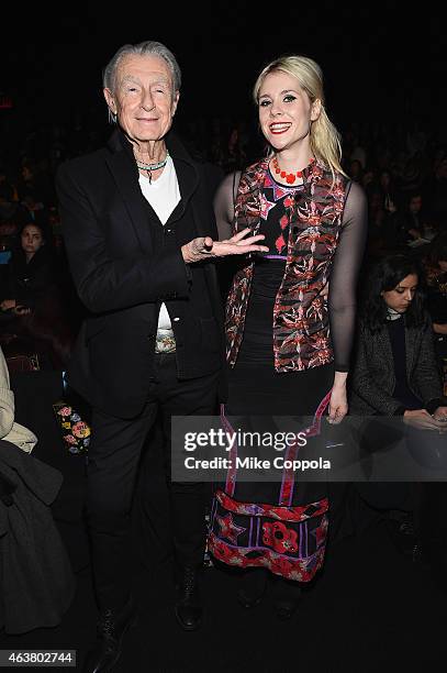 Joel Schumacher and Kate Nash attend the Anna Sui fashion show during Mercedes-Benz Fashion Week Fall 2015 at The Theatre at Lincoln Center on...