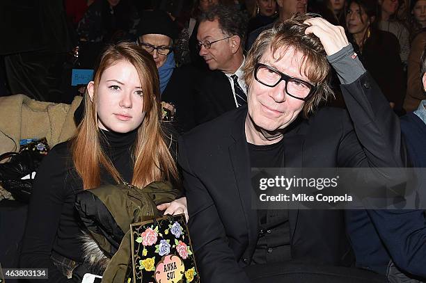 Maggie Mozart Butler and Richard Butler attend the Anna Sui fashion show during Mercedes-Benz Fashion Week Fall 2015 at The Theatre at Lincoln Center...