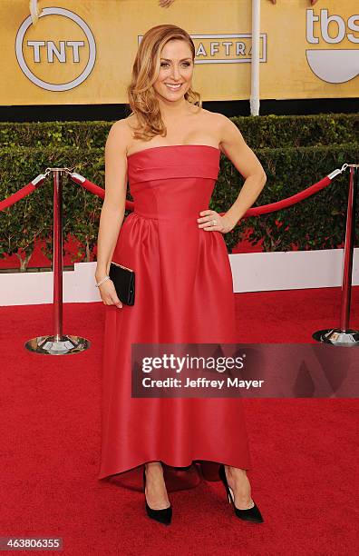 Actress Sasha Alexander arrives at the 20th Annual Screen Actors Guild Awards at The Shrine Auditorium on January 18, 2014 in Los Angeles, California.