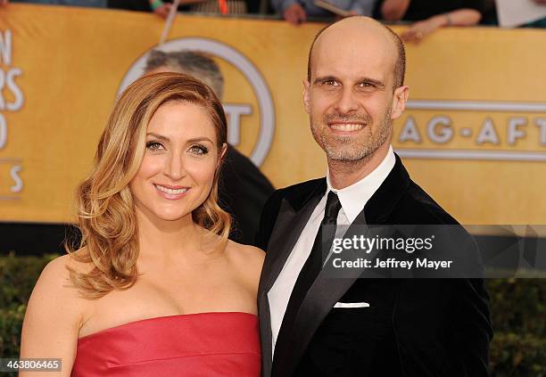 Actress/Social Media Ambassador Sasha Alexander and producer Edoardo Ponti arrive at the 20th Annual Screen Actors Guild Awards at The Shrine...