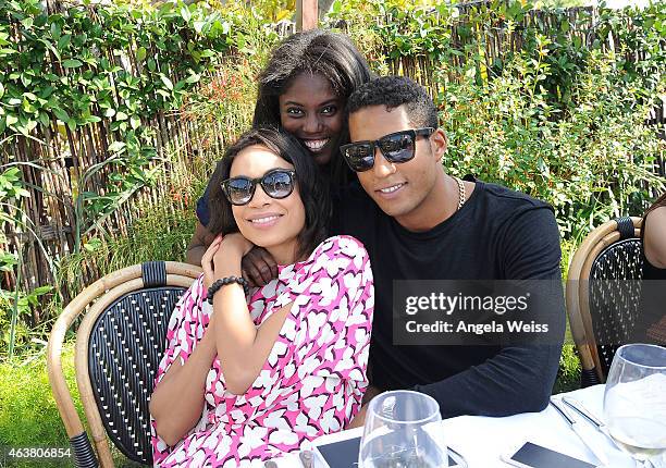 Rosario Dawson, Abrima Erwiah and Hassan Pierre attend the Maison De Mode Oscar week lunch hosted by Rosario Dawson, Amanda Hearst, Hassan Pierre &...