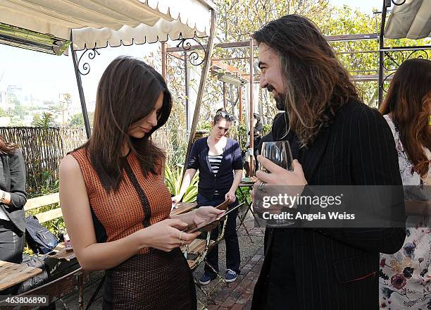 Emily Ratajowski and Yves Spinelli attend the Maison De Mode Oscar week lunch hosted by Rosario Dawson, Amanda Hearst, Hassan Pierre & Spotify at...