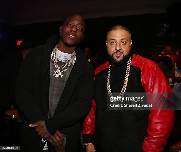 Ace Hood and DJ Khaled attend the NBPA Gala at Cipriani Downtown during NBA All-Star Weekend on February 14, 2015 in New York, New York.