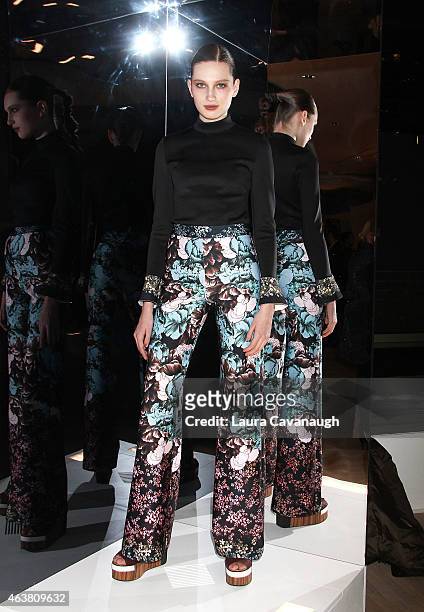 Model poses at the Clover Canyon presentation during Mercedes-Benz Fashion Week Fall 2015 on February 18, 2015 in New York City.