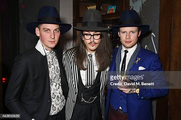 George Craig, Joshua Kane and Joshua Boundy attend the NME Awards after party at Cuckoo Club on February 18, 2015 in London, England.