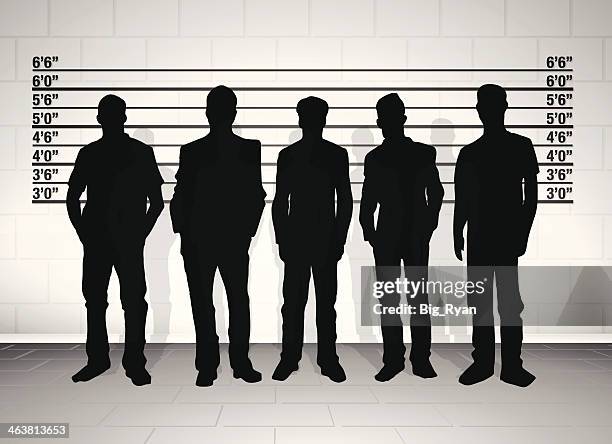 police line-up - police stock-grafiken, -clipart, -cartoons und -symbole