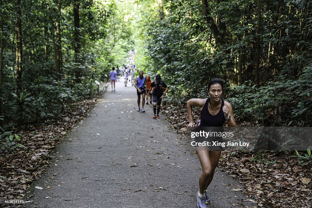 Jogger at Bukit Timah hill