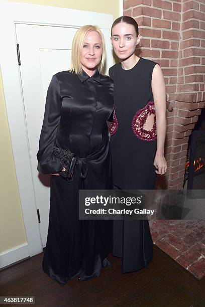 Actors Patricia Arquette and Rooney Mara attend VANITY FAIR and Barneys New York Dinner benefiting OXFAM, hosted by Rooney Mara at Chateau Marmont on...