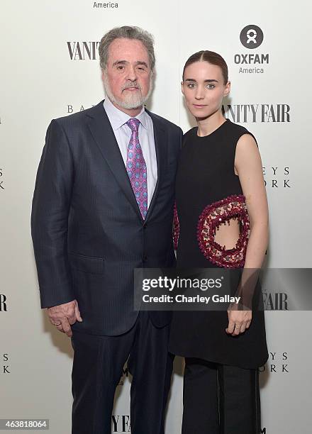 President Raymond Offenheiser and actress Rooney Mara attend VANITY FAIR and Barneys New York Dinner benefiting OXFAM, hosted by Rooney Mara at...