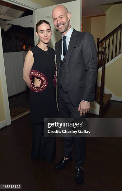 Actress Rooney Mara and Publisher of Vanity Fair Chris Mitchell attend VANITY FAIR and Barneys New York Dinner benefiting OXFAM, hosted by Rooney...