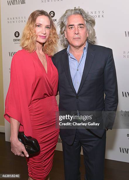 Actress Kelly Lynch and actor/producer Mitch Glazer attend VANITY FAIR and Barneys New York Dinner benefiting OXFAM, hosted by Rooney Mara at Chateau...