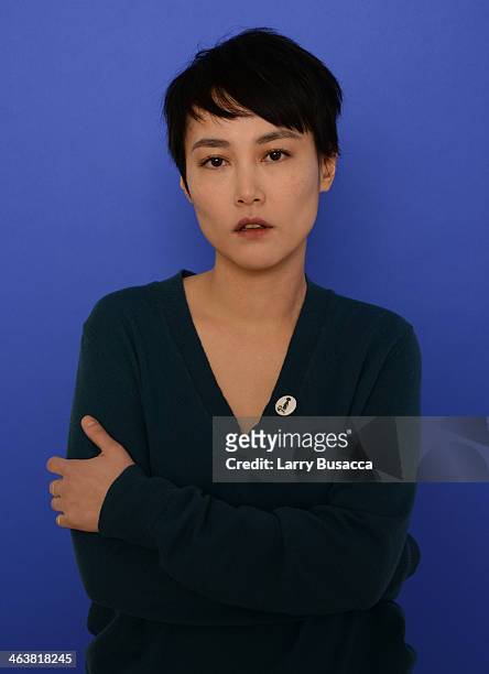 Actress Rinko Kikuchi poses for a portrait during the 2014 Sundance Film Festival at the Getty Images Portrait Studio at the Village At The Lift...