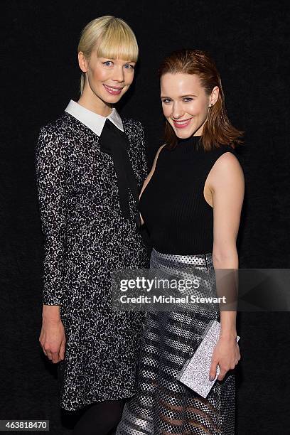 Designer Erin Fetherston and Rachel Brosnahan attend the Erin Fetherston show during Mercedes-Benz Fashion Week Fall 2015 at The Salon at Lincoln...