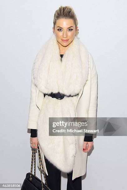 Personality Stassi Schroeder attends the Erin Fetherston show during Mercedes-Benz Fashion Week Fall 2015 at The Salon at Lincoln Center on February...