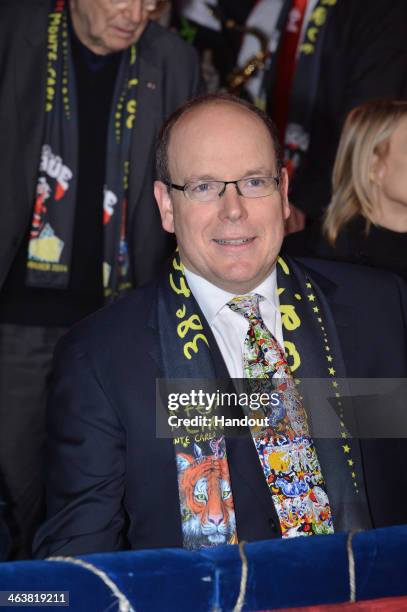 In this handout image provided by Monaco Centre de Presse, Prince Albert II of Monaco attends the 38th International Circus Festival on January 19,...