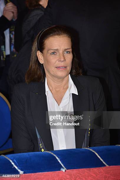 In this handout image provided by Monaco Centre de Presse, Princess Stephanie of Monaco attends the 38th International Circus Festival on January 19,...
