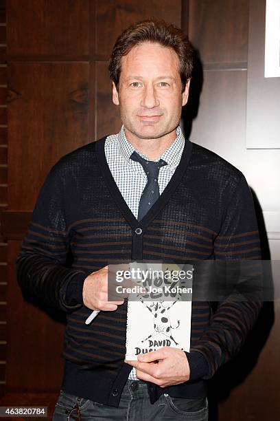 David Duchovny Book attends the discussion for his book "Holy Cow" at Barnes & Noble bookstore at The Grove on February 18, 2015 in Los Angeles,...