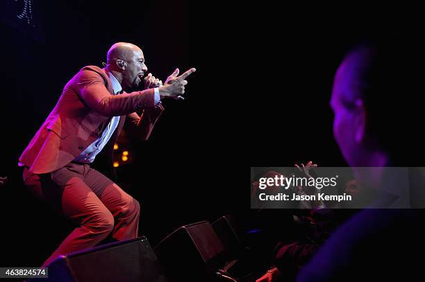 Rapper Common performs onstage at Global Green USA's 12th annual pre-Oscar party at AVALON Hollywood on February 18, 2015 in Hollywood, California.