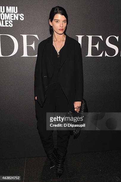 Model Crystal Renn attends the Miu Miu Women's Tales 9th Edition "De Djess" screening on February 18, 2015 in New York City.