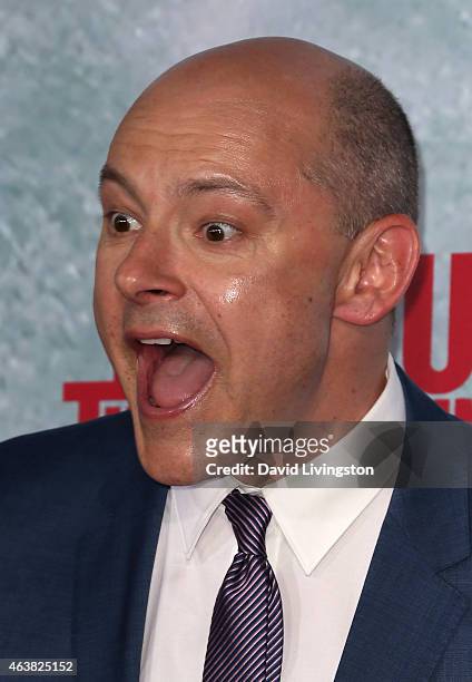 Actor Rob Corddry attends the premiere of Paramount Pictures' "Hot Tub Time Machine 2" at the Regency Village Theatre on February 18, 2015 in...